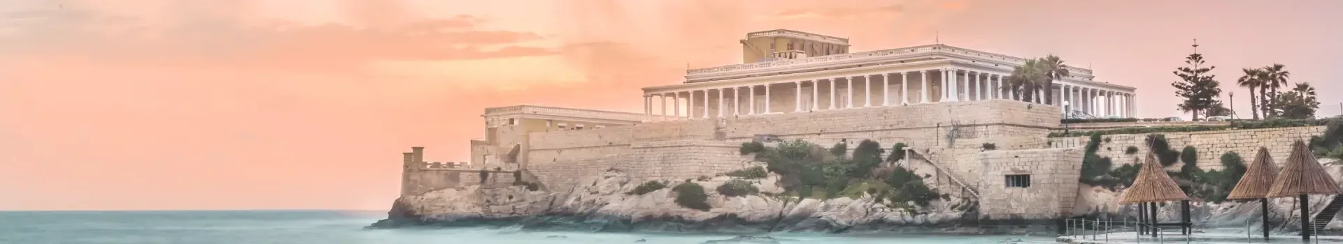 malta st julian fort and casino at sunset