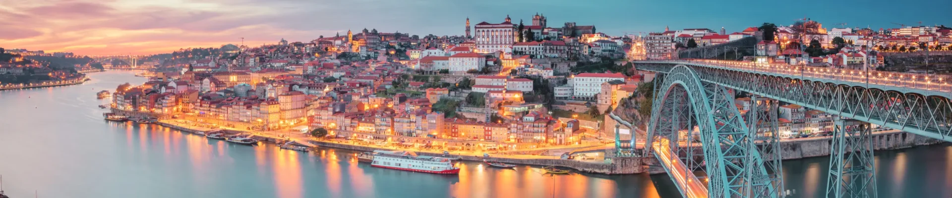 porto panorama sunset douro river